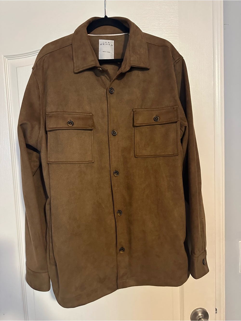 Ike Behar Brown Suede Shirt Jacket